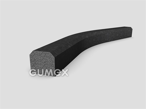 Geformtes mikroporöses Profil, 16x18mm, Dichte 500kg/m3, EPDM, -30°C/+80°C, schwarz, 